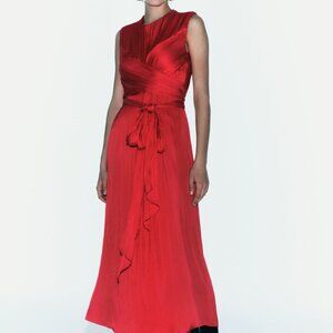 ZARA MIDI ZW COLLECTION SATIN DRESS